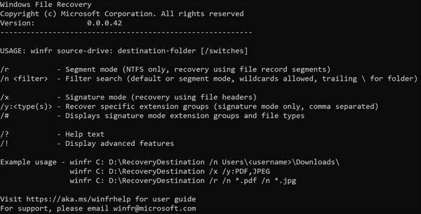 Windows File Recovery电脑版 1.0 官方版