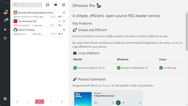 Dinosaur Rss(RSS阅读器) 电脑版0.2.11 官方版